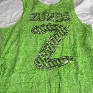 Zumba Fitness Neon Lime Graphic Tank Dress Tank